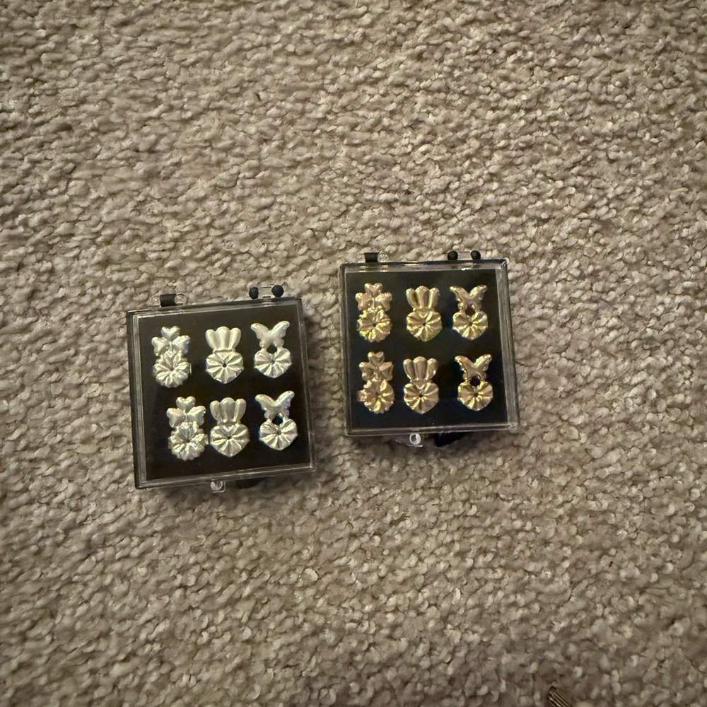 Gold and Silver Earrings back Set for heavy earrings